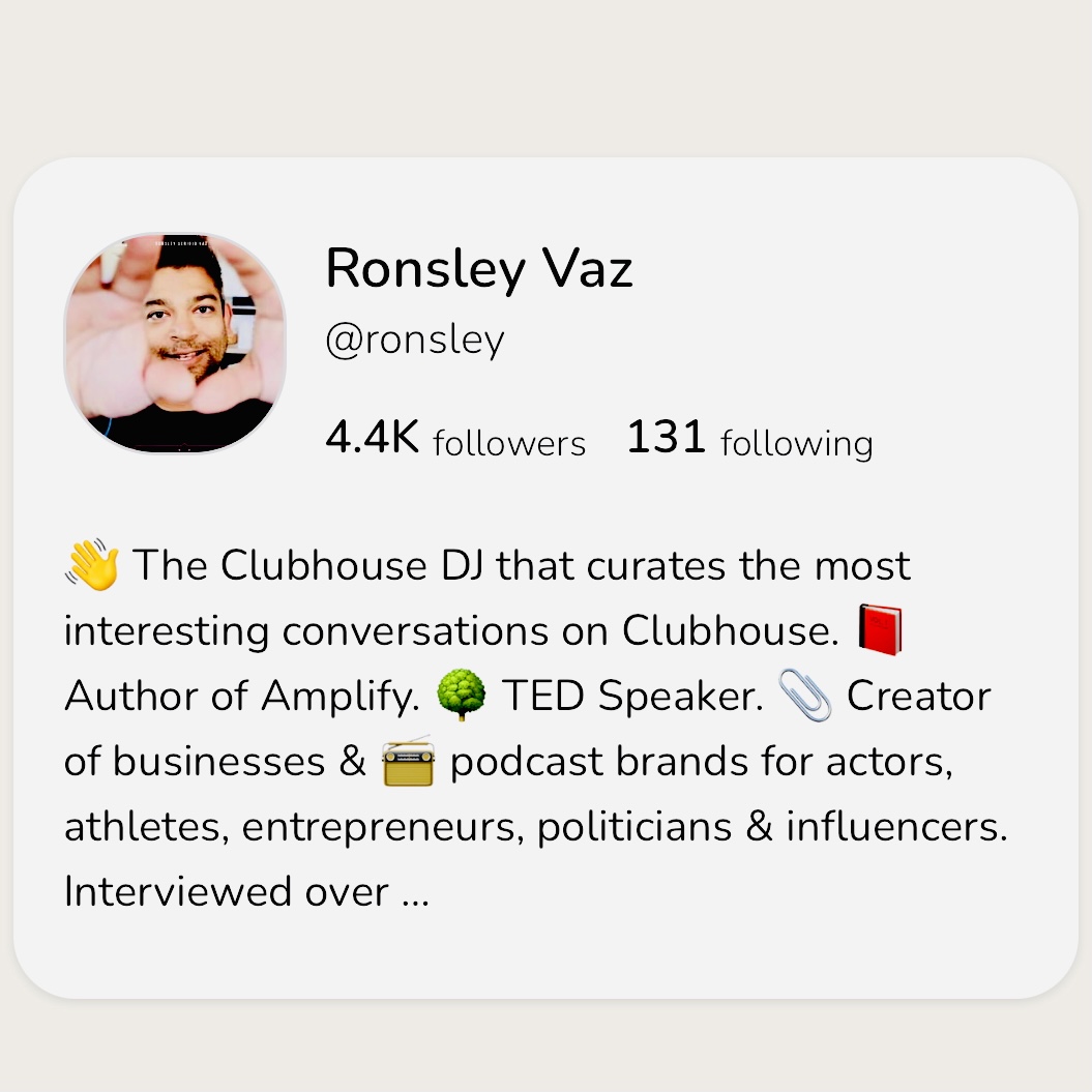Ronsley Seriojo Vaz on Clubhouse